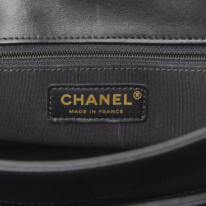 Chanel Patent Goatskin Quilted 3 Pocket Accordion Flap Black 6 of 14