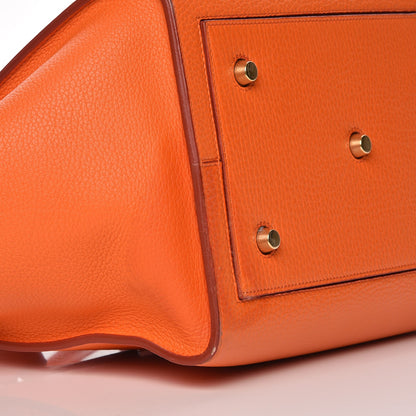 Celine Crisped Calfskin Small Tie Knot Tote Bright Orange 9 of 16