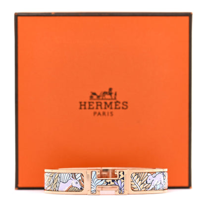 Hermes Enamel Narrow Print Animaux Camoufles Clic Clac H Bracelet PM Lilas 5 of 5
