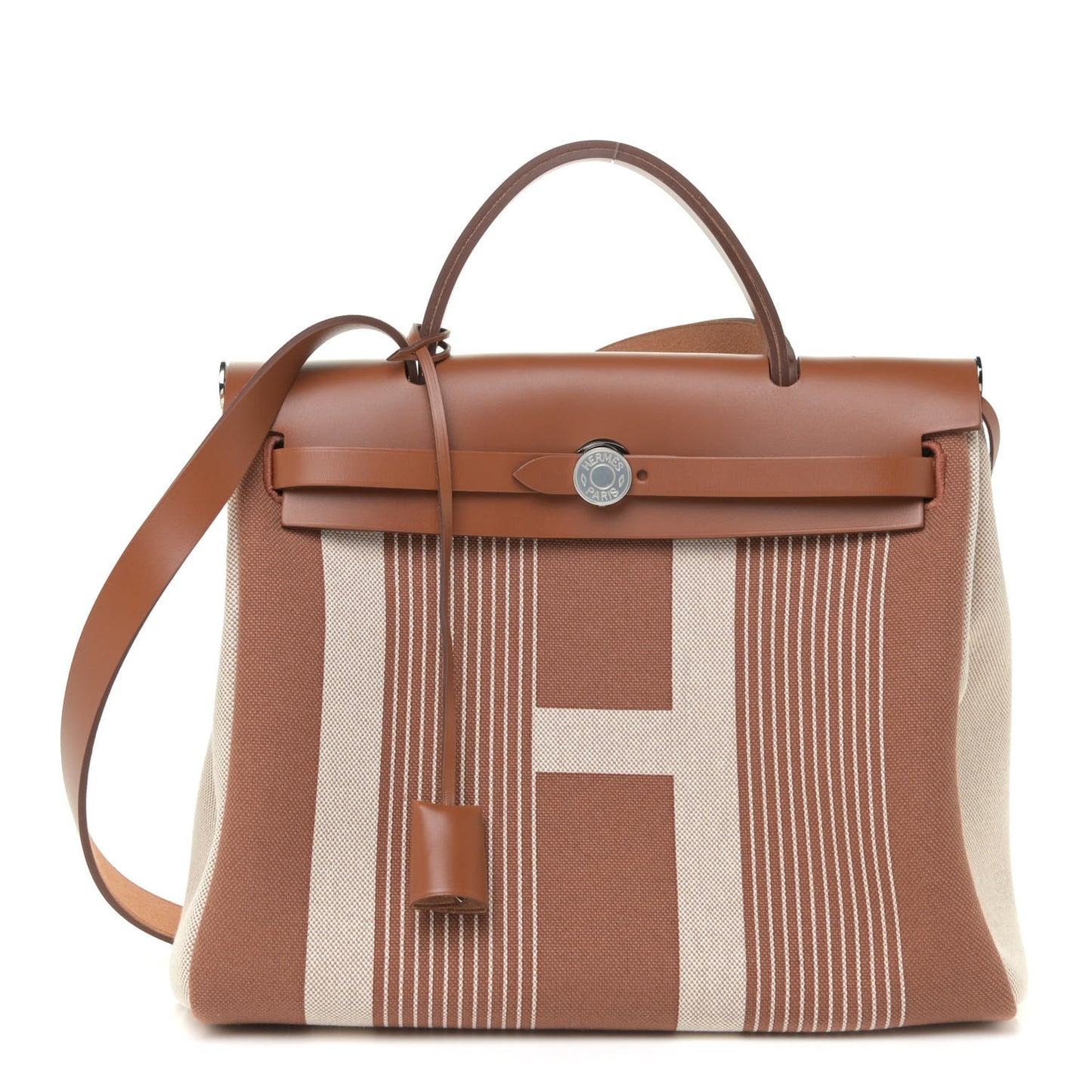 Vache Hunter Toile H Vibration Herbag Zip Retourne 31 PM Fauve Ecru Beige