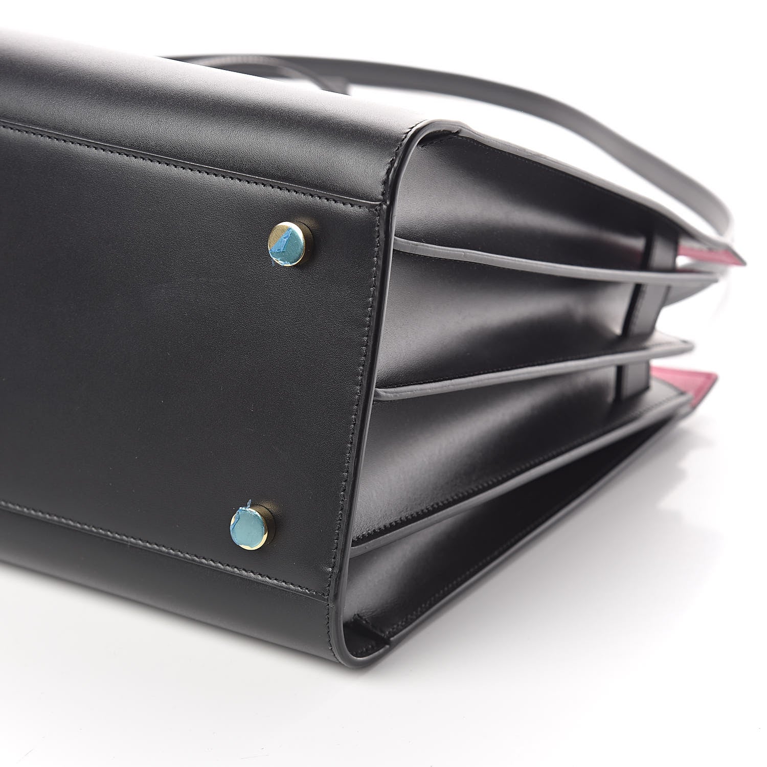 Saint Laurent Calfskin Small Sac De Jour Black Fuchsia 8 of 8