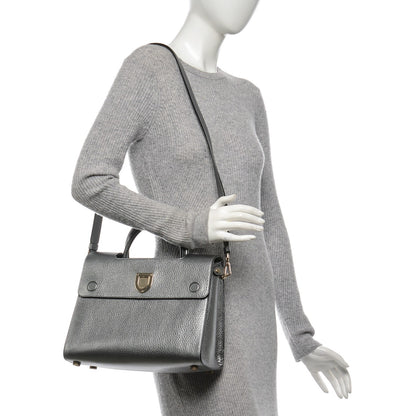 Christian Dior Metallic Grained Calfskin Medium Diorever Flap Silver 2 of 7