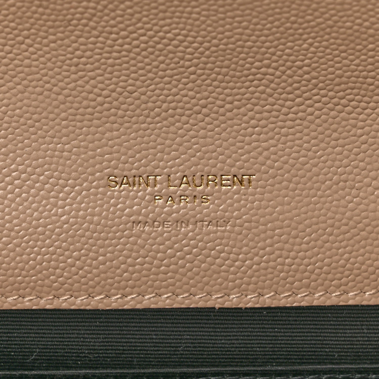 Saint Laurent Grain De Poudre Matelasse Chevron Monogram Envelope Clutch Dark Beige 6 of 10