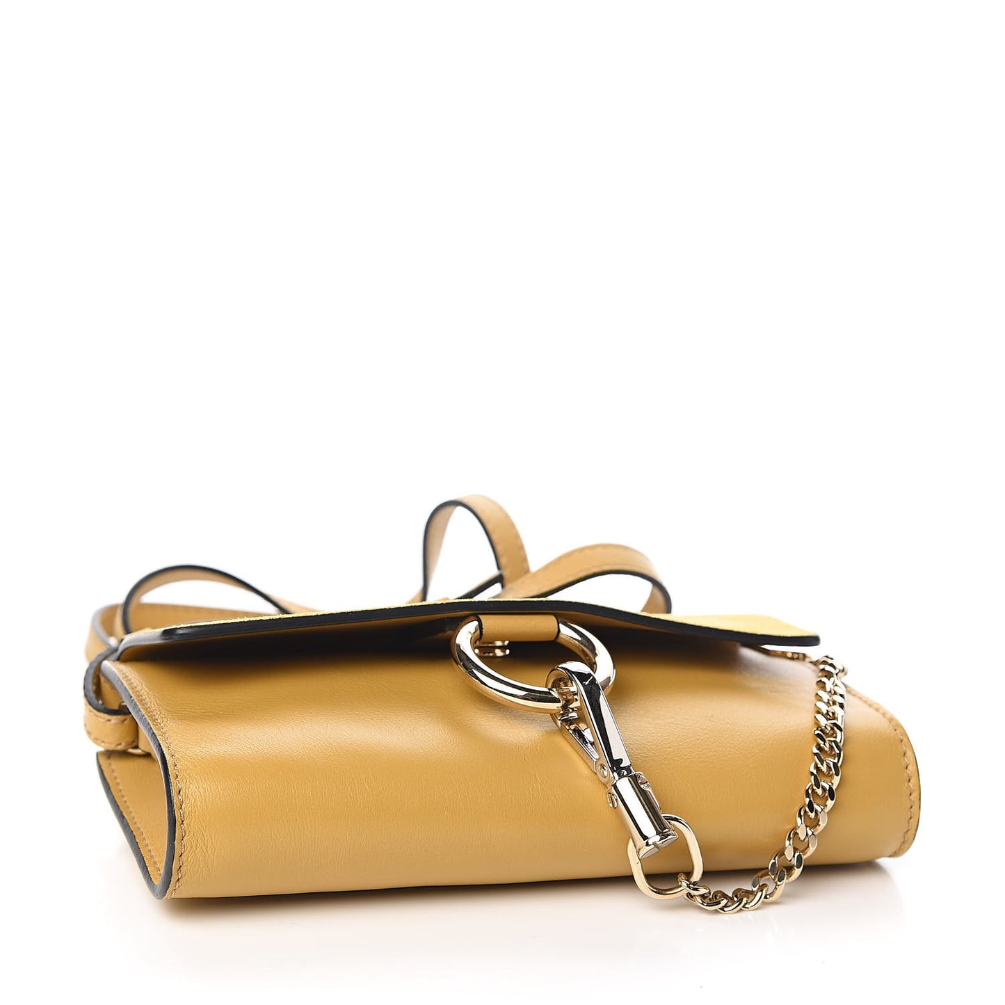 Suede Calfskin Mini Faye Shoulder Bag Dusty Yellow