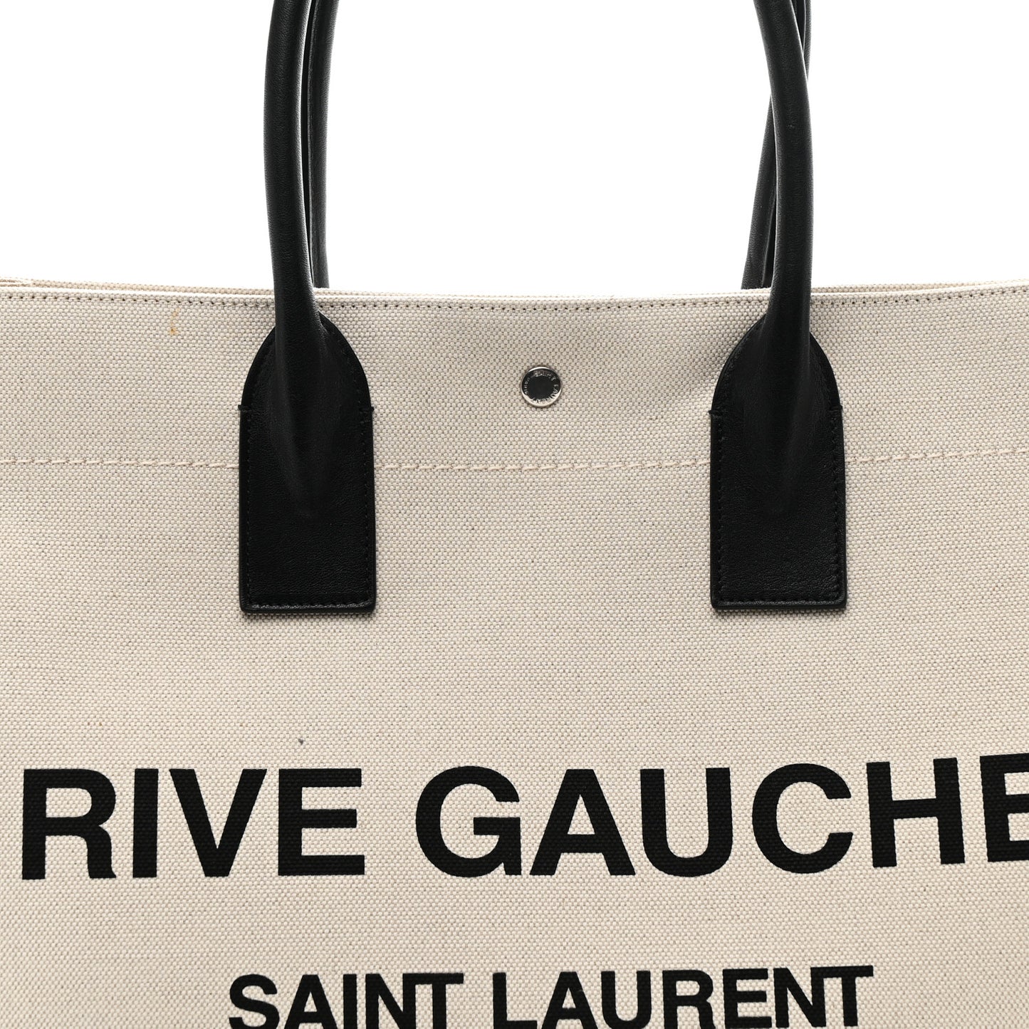 Linen Calfskin Rive Gauche Tote Optic White