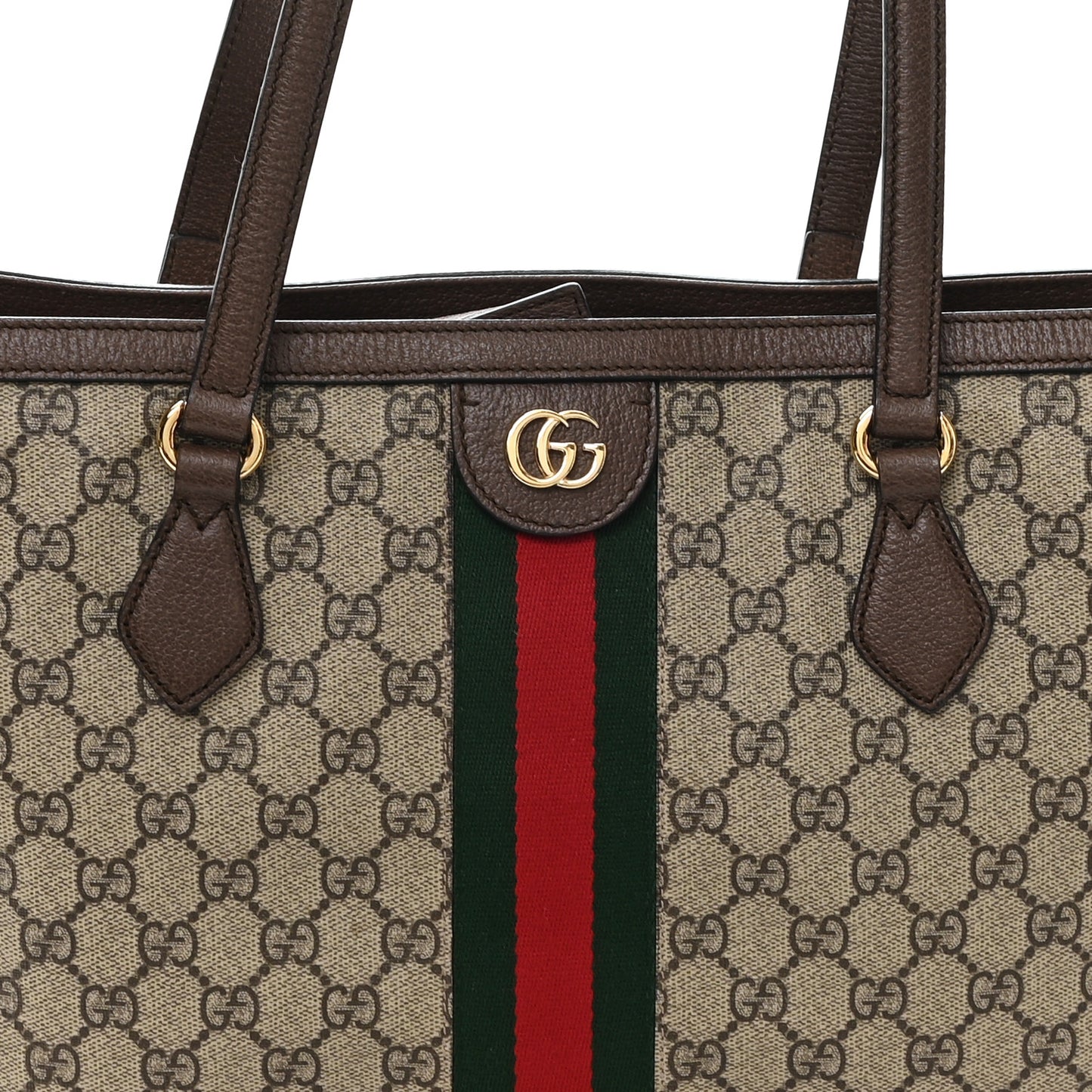 GG Supreme Monogram Medium Ophidia Shopping Tote Brown