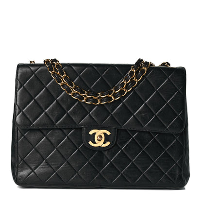 Chanel Lambskin Quilted Jumbo Single Flap Black 1 of 6
