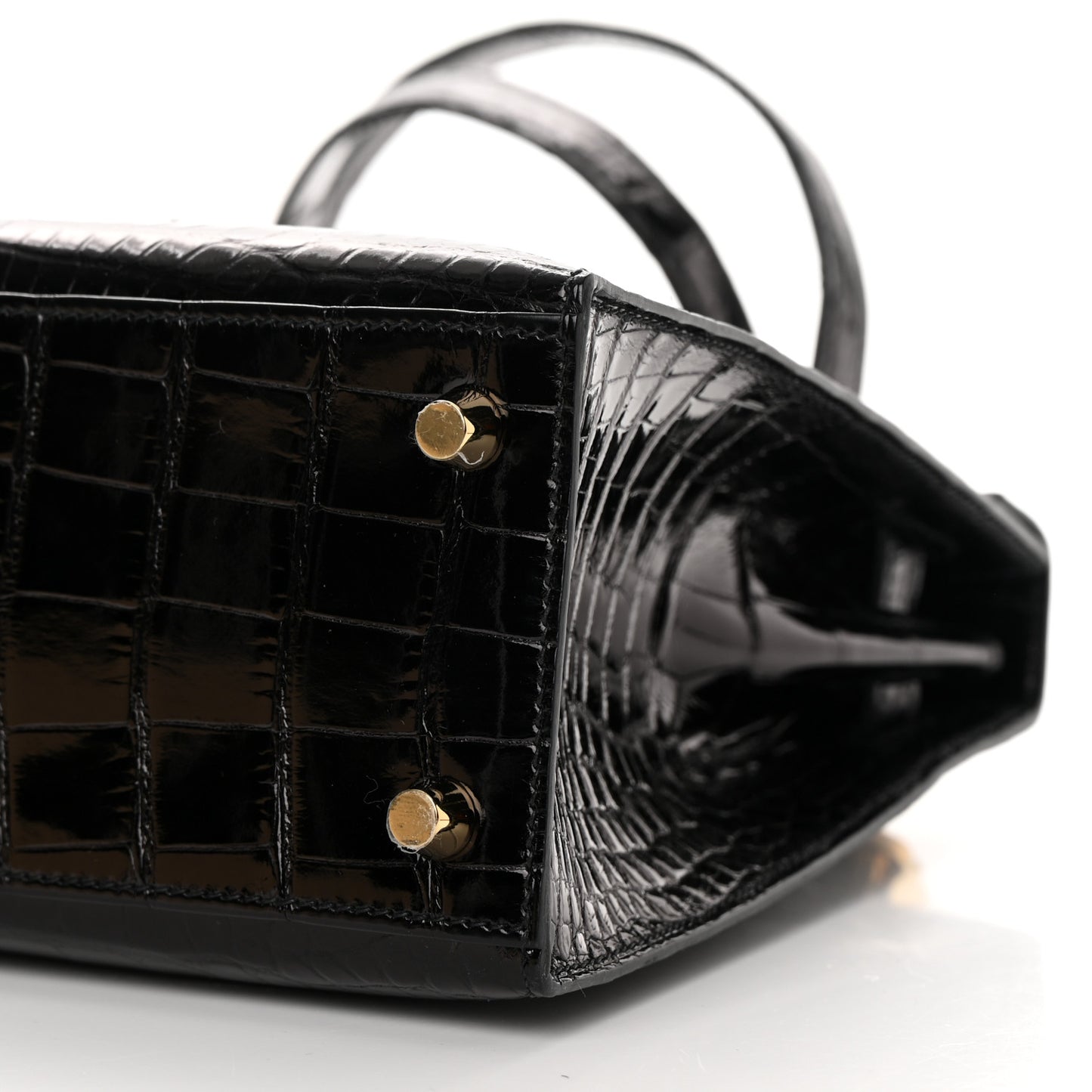 Shiny Alligator Kelly Sellier 25 Black