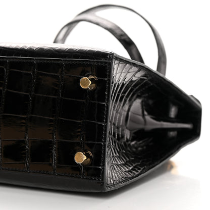 Hermes Shiny Alligator Kelly Sellier 25 Black 10 of 11