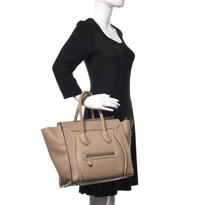 Celine Drummed Calfskin Mini Luggage Dune 2 of 17