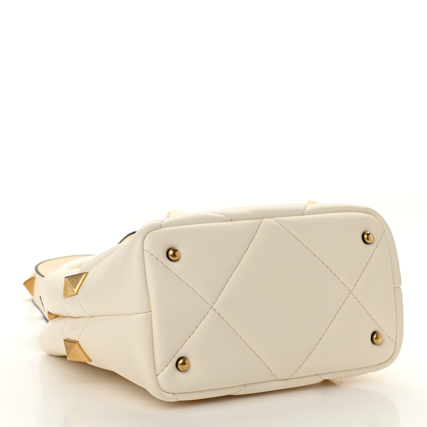 Valentino Garavani Nappa Small Roman Stud The Handle Bag Ivory 4 of 9