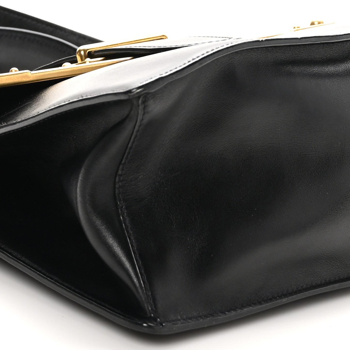 City Calfskin Saffiano Cahier Top Handle Bag Black