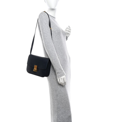 Celine Box Calfskin Medium Classic Box Flap Bag Navy 2 of 15