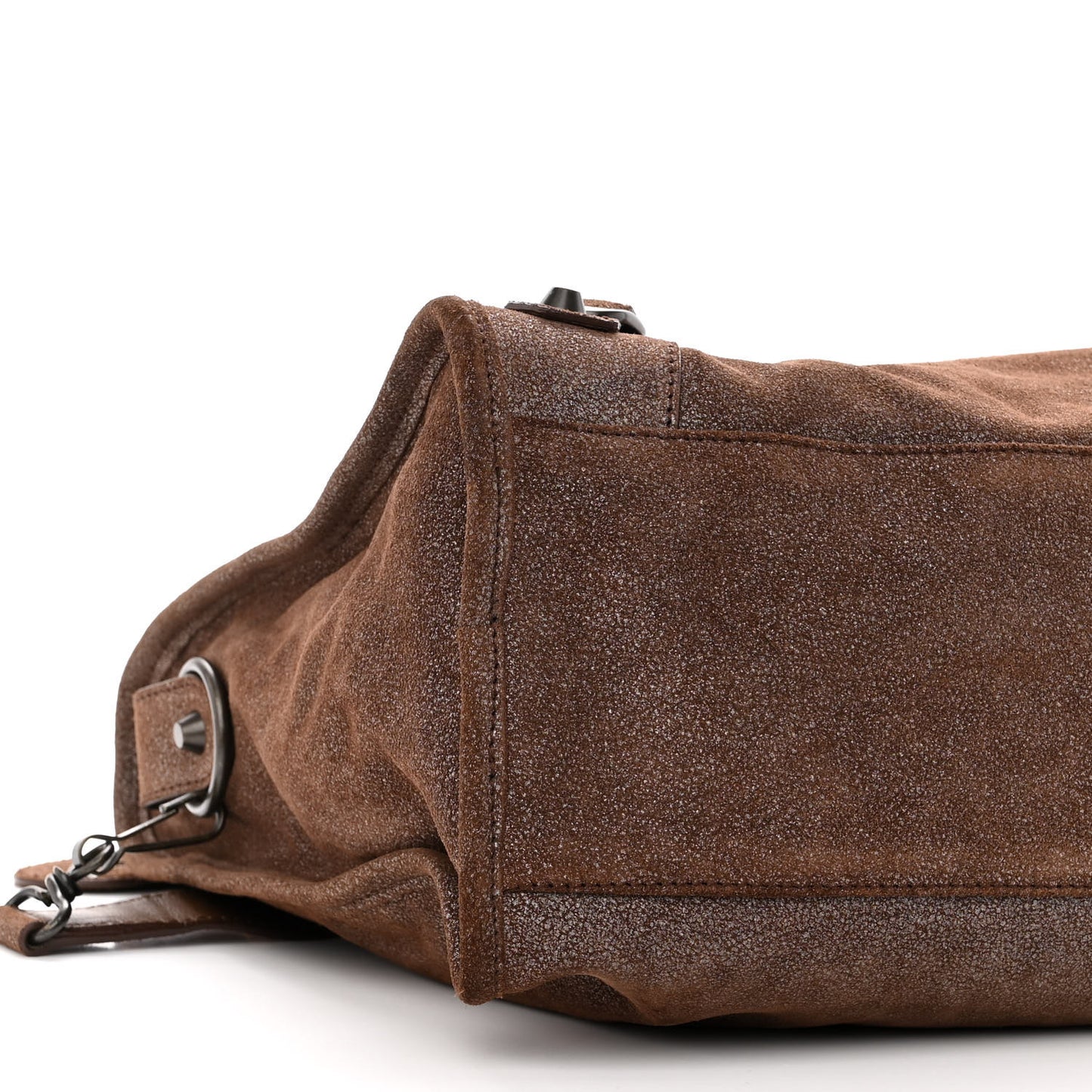 Metallic Craquele Calfskin Classic Hardware City Bronze