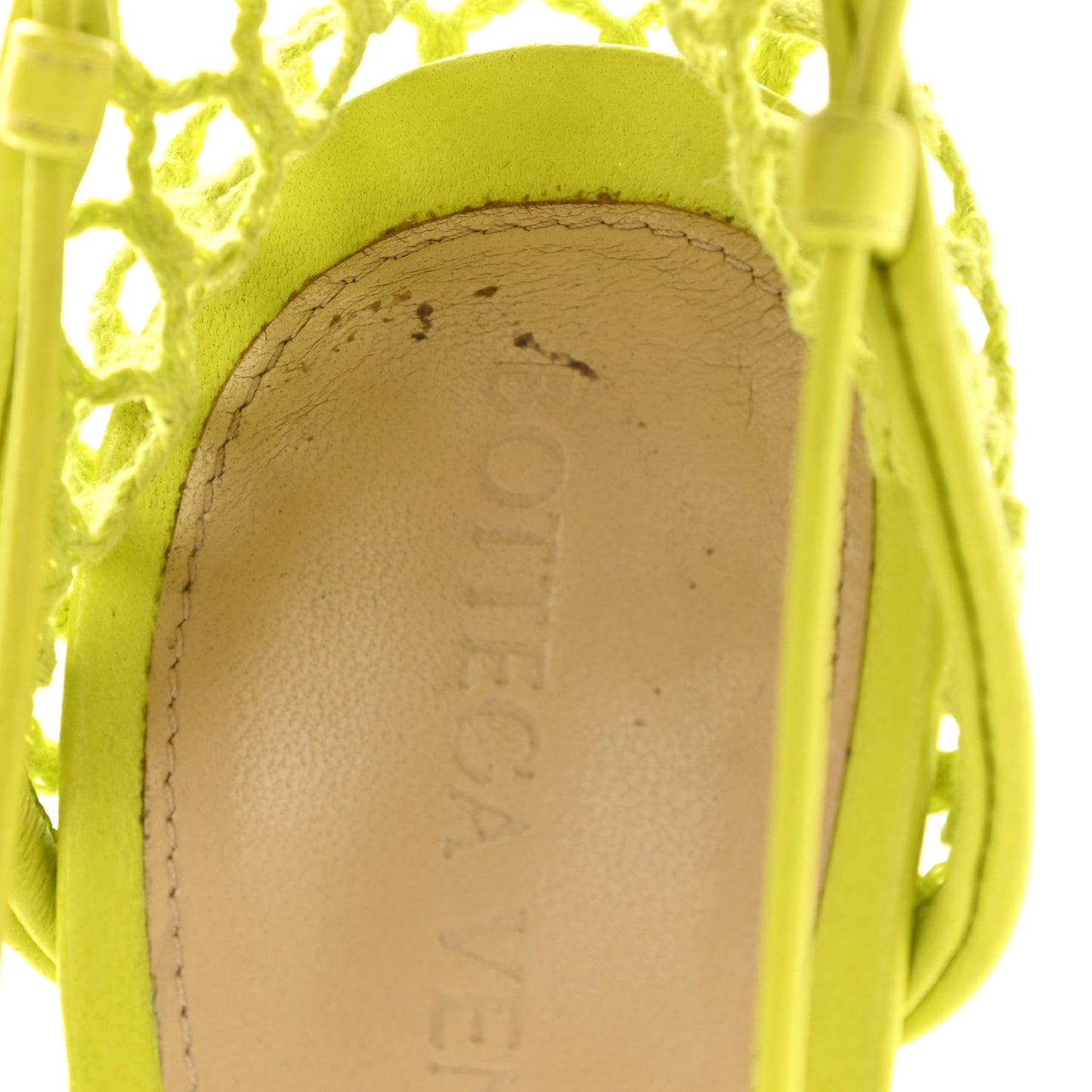 Mesh Nappa Stretch Ankle Tie Sandals 37 Kiwi