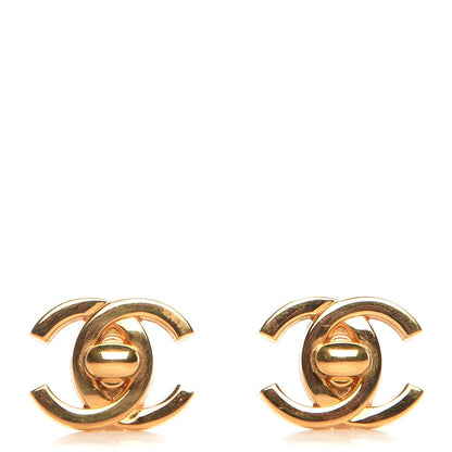 Chanel Metal CC Turnlock Clip On Earrings Gold 1 of 4