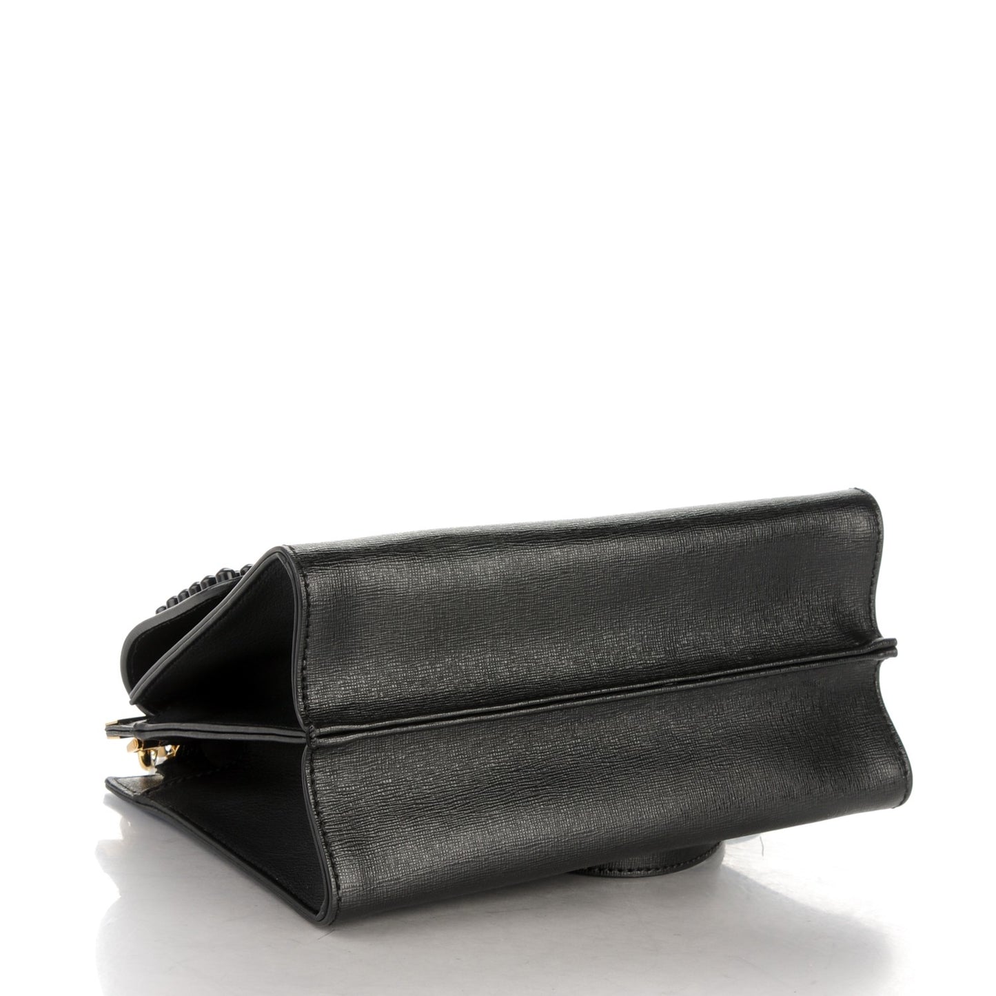 Vitello Elite Studded Monster Mini Demi Jour Shoulder Bag Black