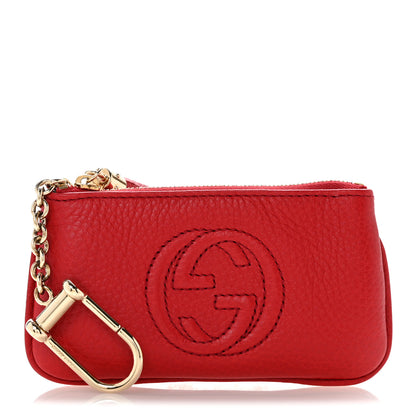 Gucci Pebbled Calfskin Soho Key Case Red Red 1 of 9