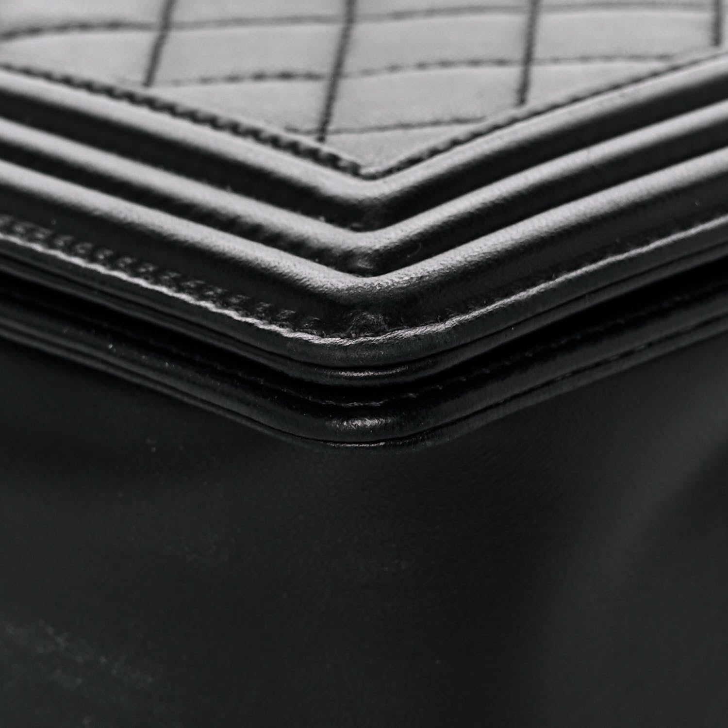 Chanel Lambskin Quilted Medium Boy Flap Black 11 of 17