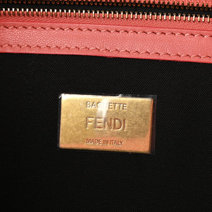 Fendi Nappa FF 1974 Embossed Baguette Rosa Pesca 6 of 10