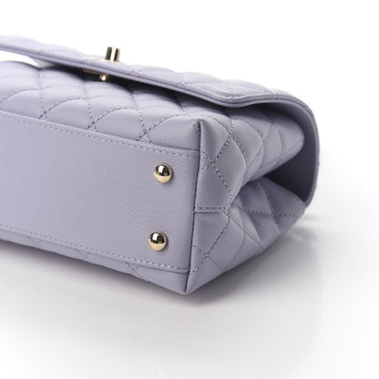 Chanel Caviar Quilted Mini Coco Handle Flap Light Purple 8 of 8