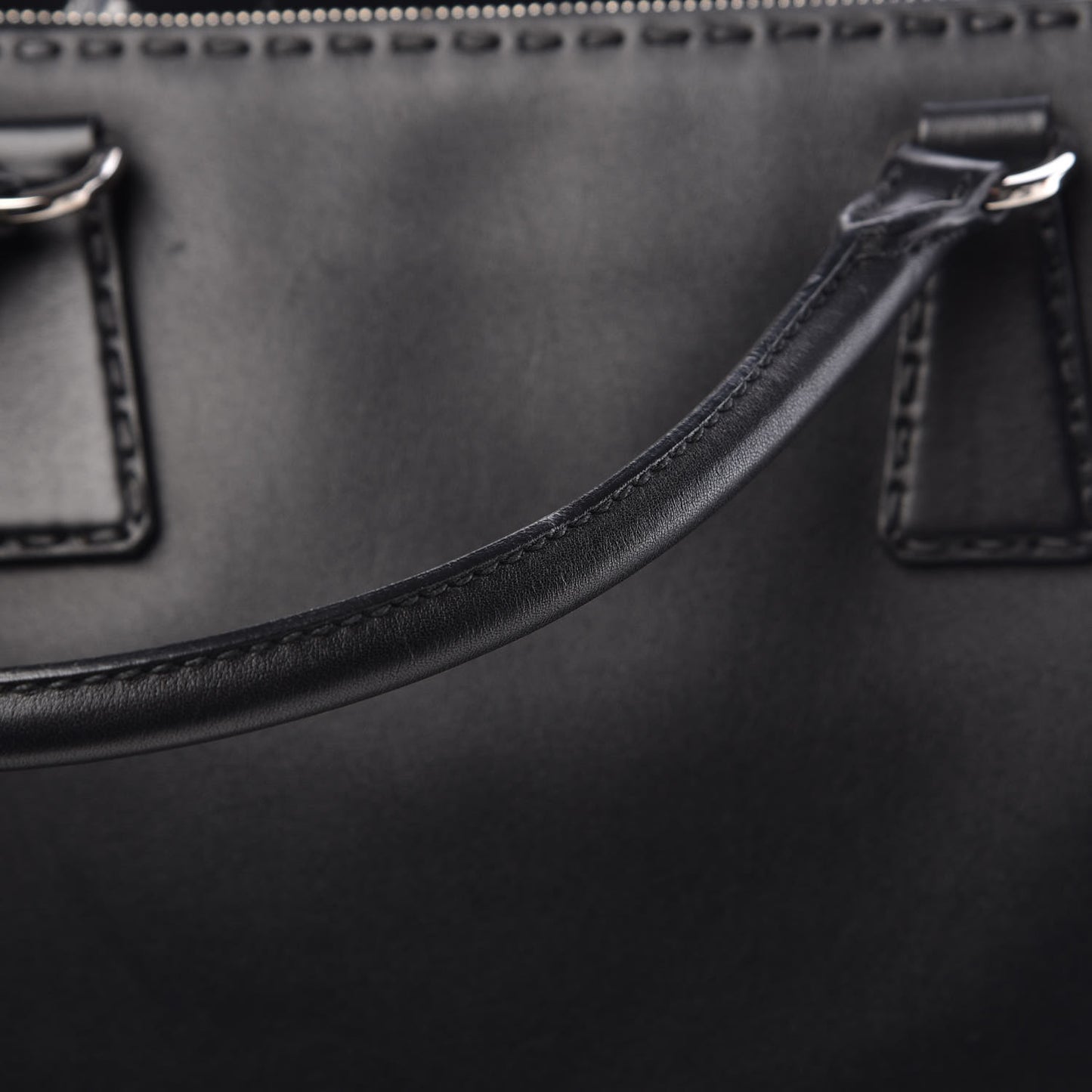 City Calf Medium Galleria Double Zip Tote Black