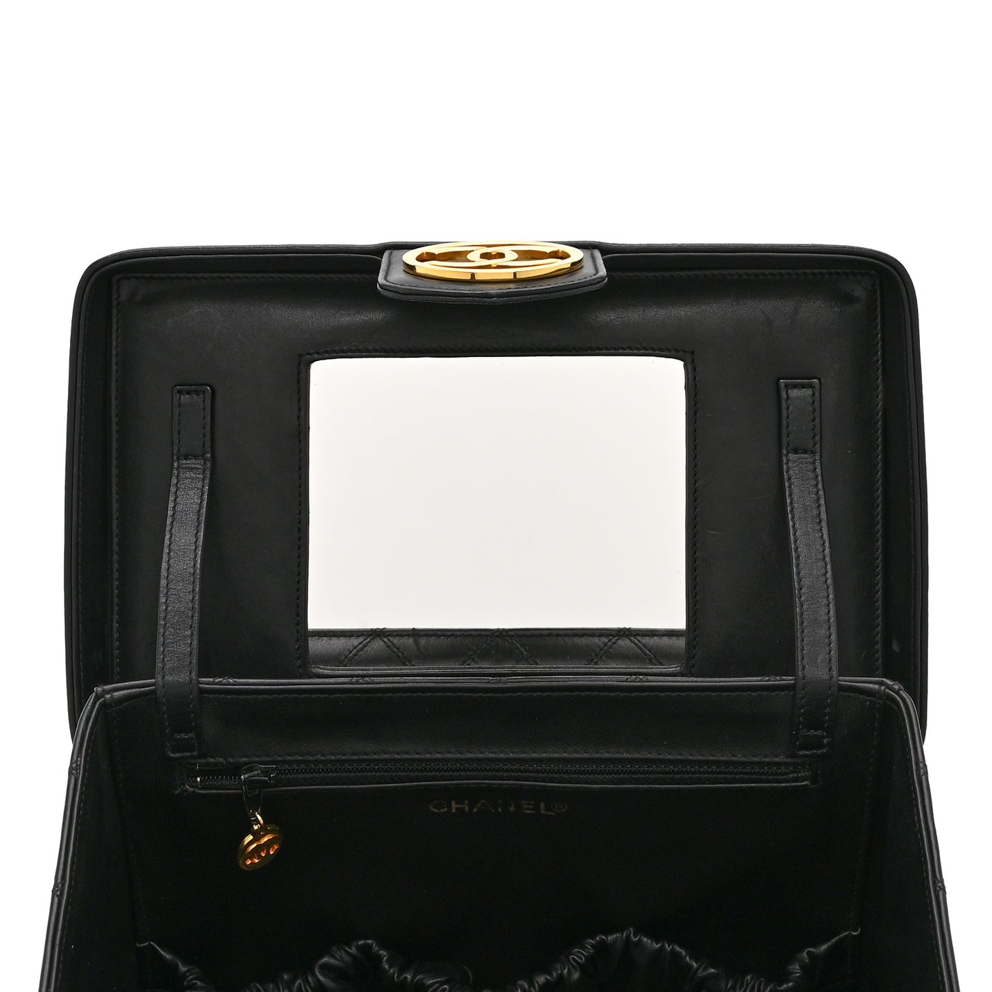 Calfskin Stitch Vanity Case Black