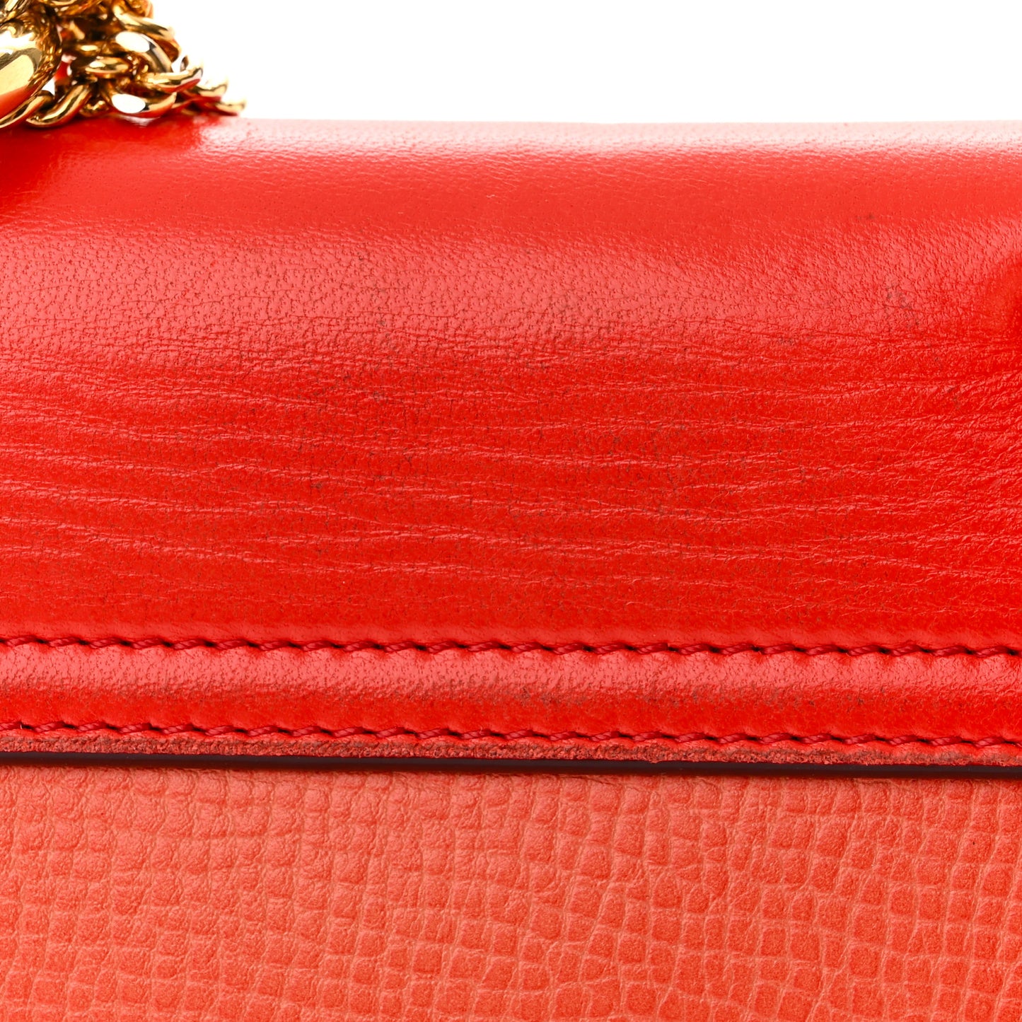 Grained Calfskin Lambskin Mini Drew Shoulder Bag Coral Pop