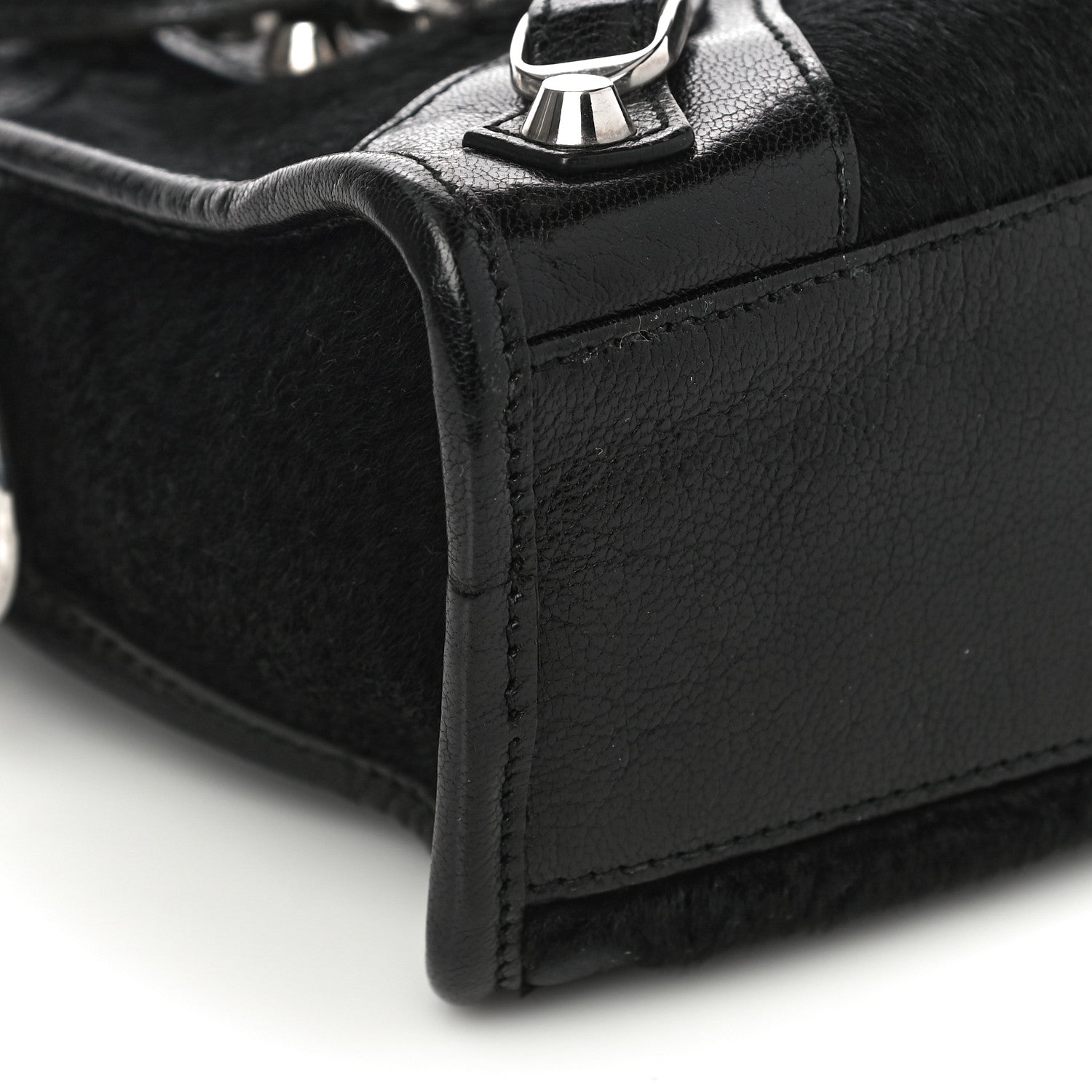 Balenciaga Pony Hair Silver Classic Hardware Mini City Black 10 of 15