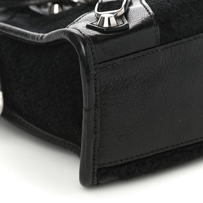 Balenciaga Chevre Pony Hair Silver Classic Hardware Mini City Black 10 of 15