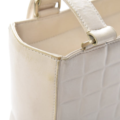 Chanel Lambskin Quilted Chocolate Bar Tote White 14 of 20