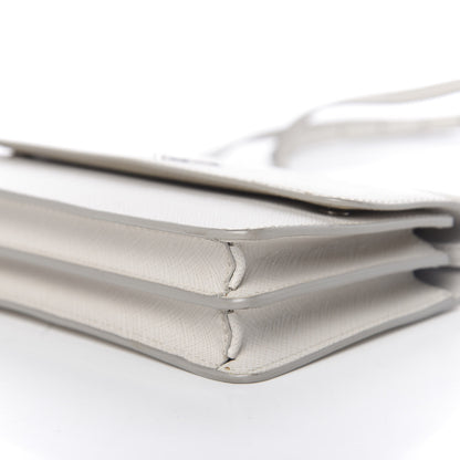 Prada Saffiano Metal Flap Wallet With Strap Talco 8 of 9