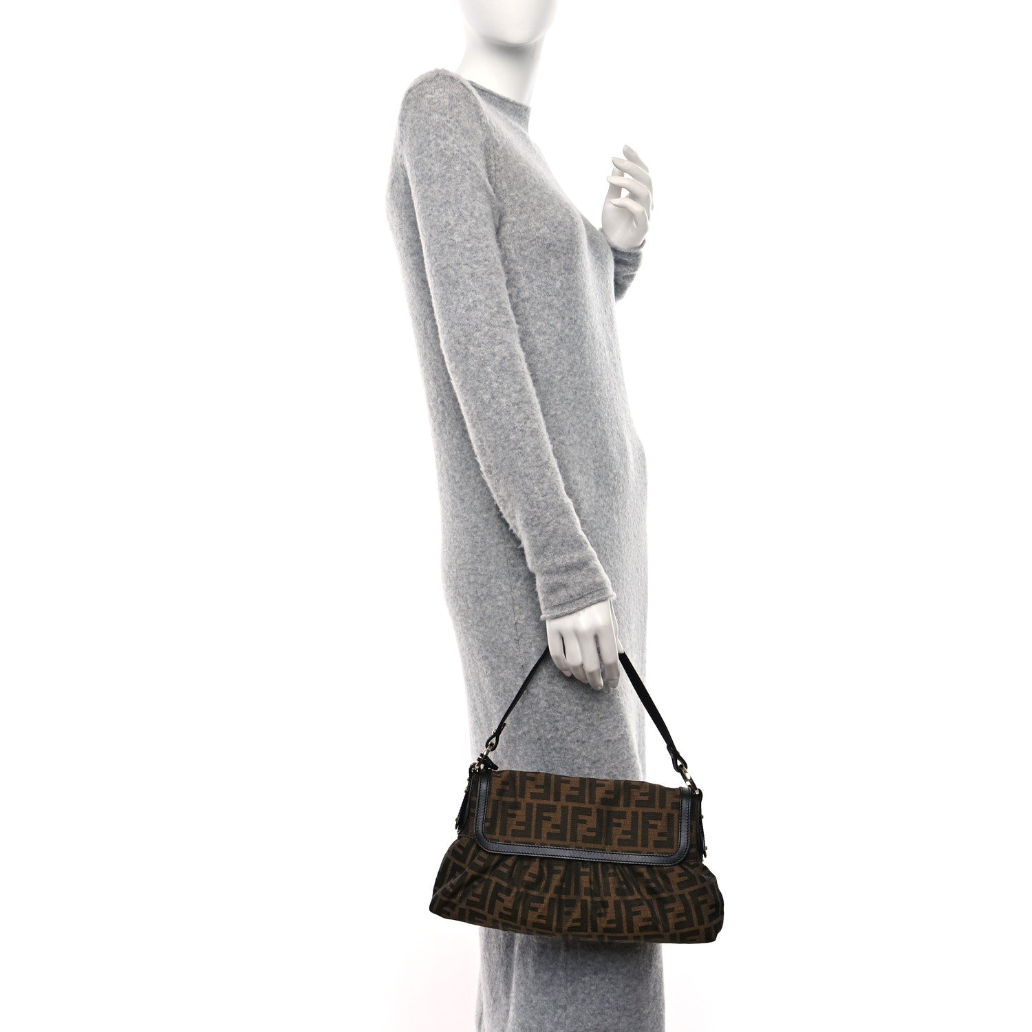 Fendi Zucca Small Chef Shoulder Bag Tobacco 2 of 8