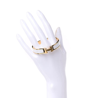 Hermes Enamel Narrow Clic Clac H Bracelet PM White 2 of 6