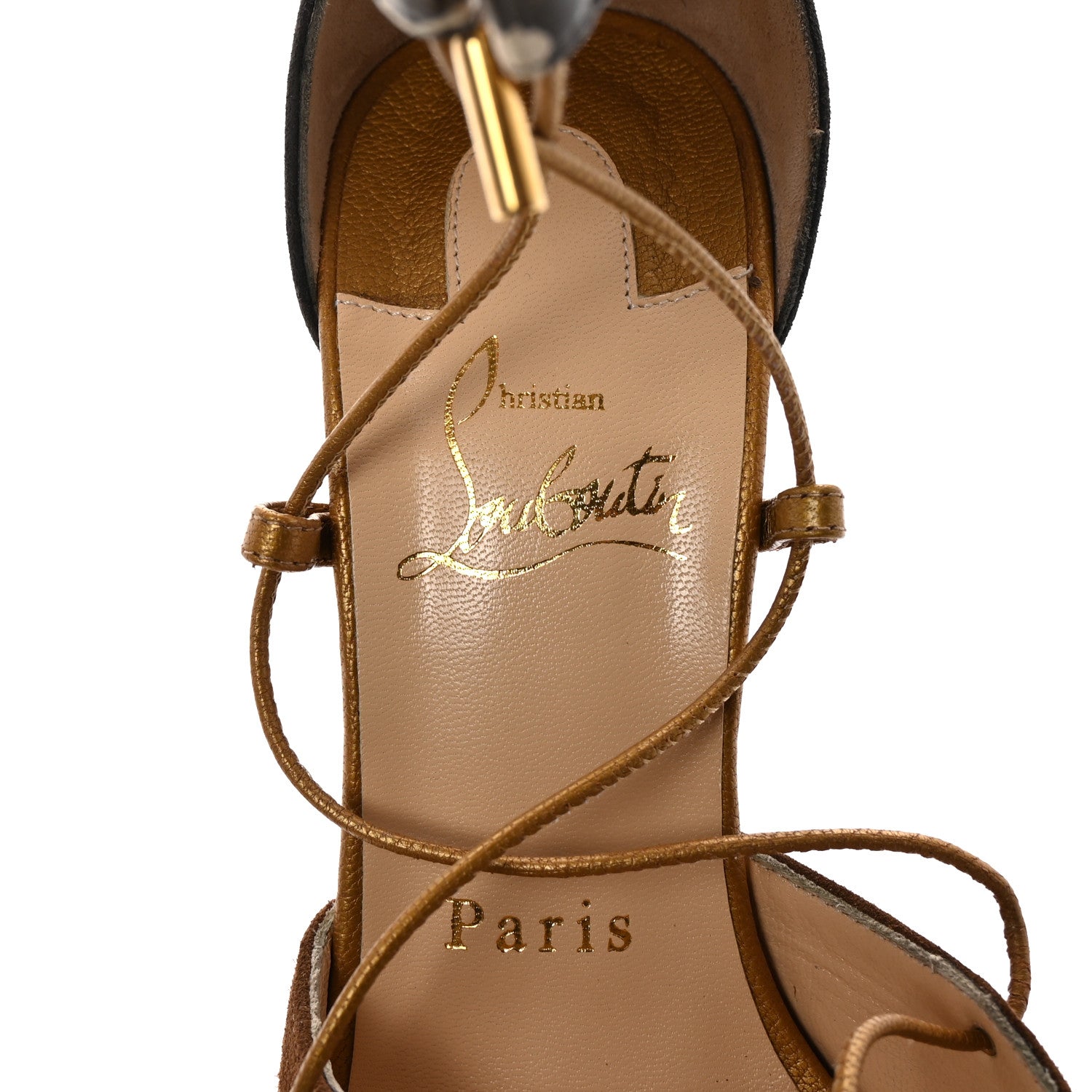 Christian Louboutin Suede Snakeskin Embossed Pony Hair Corsankle 150 Sandals 36.5 Indiana 8 of 11