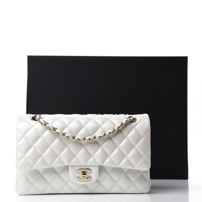 Chanel Iridescent Calfskin Quilted Medium Double Flap Ivory 12 of 12