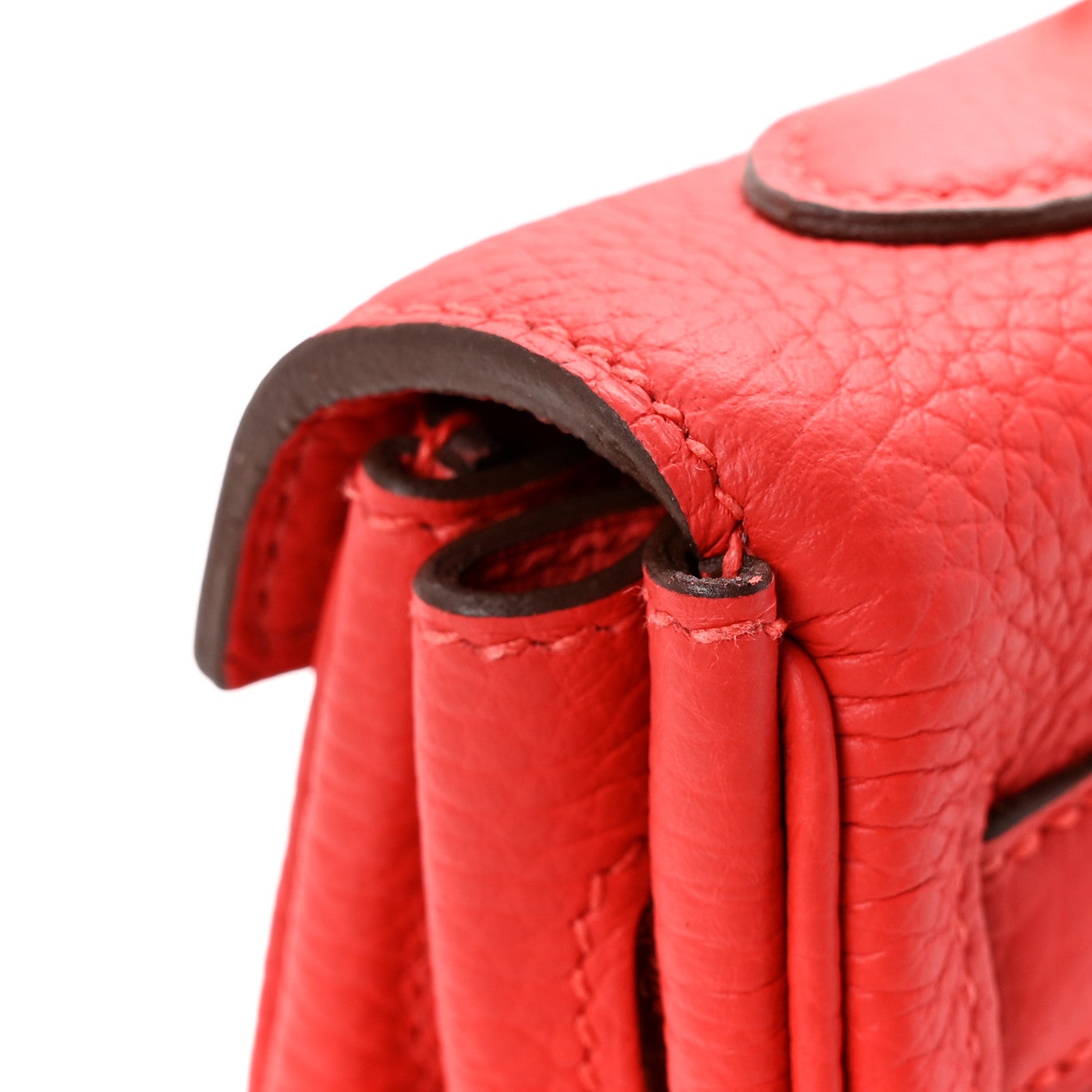 Hermes Taurillon Clemence Kelly Retourne 32 Rouge Tomate 12 of 14