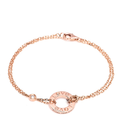 Cartier 18K Pink Gold Diamond LOVE Bracelet 1 of 5