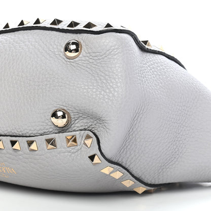 Valentino Garavani Grained Calfskin Mini Rockstud Tote Pastel Grey 7 of 7