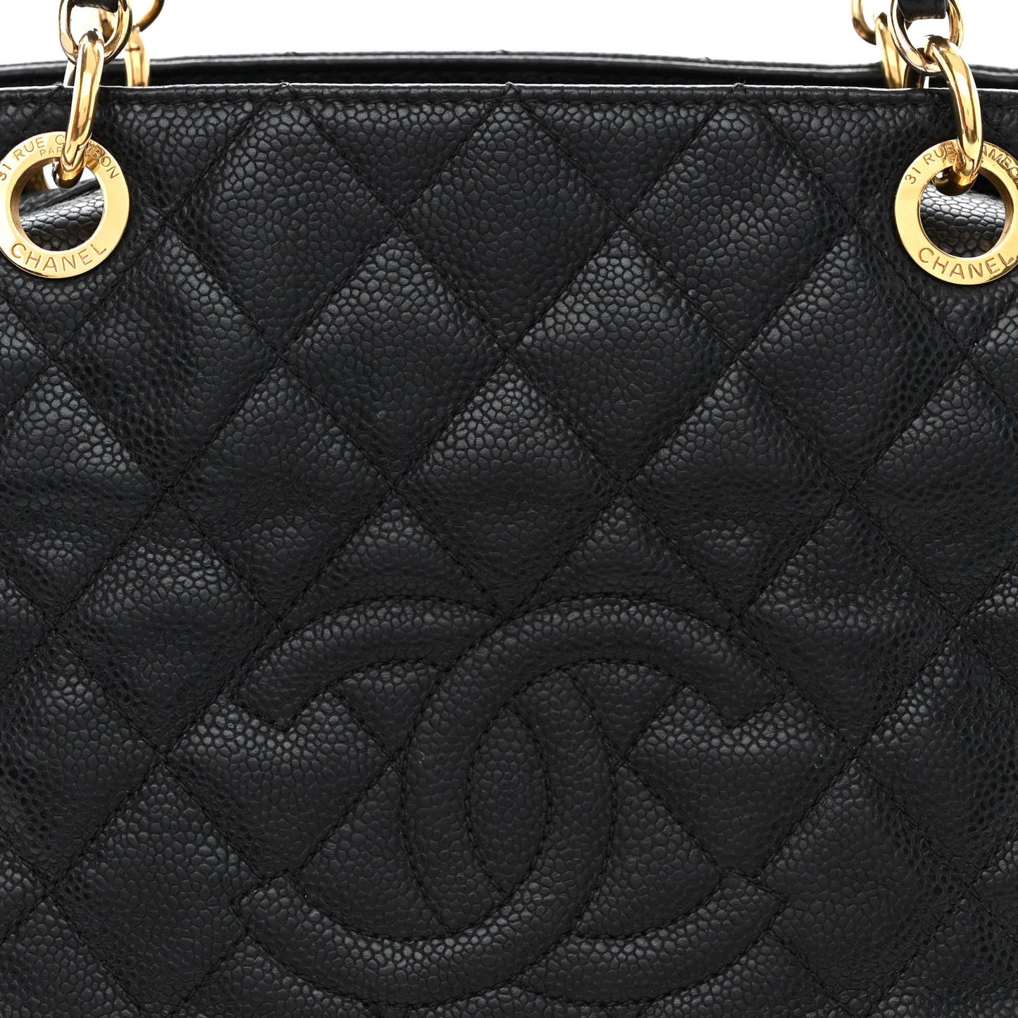 Caviar Quilted Petit Timeless Tote PTT Black