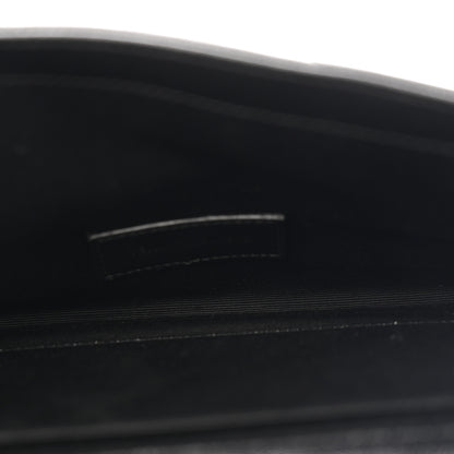 Saint Laurent Grain De Poudre Matelasse Chevron Monogram Envelope Clutch Black 5 of 10