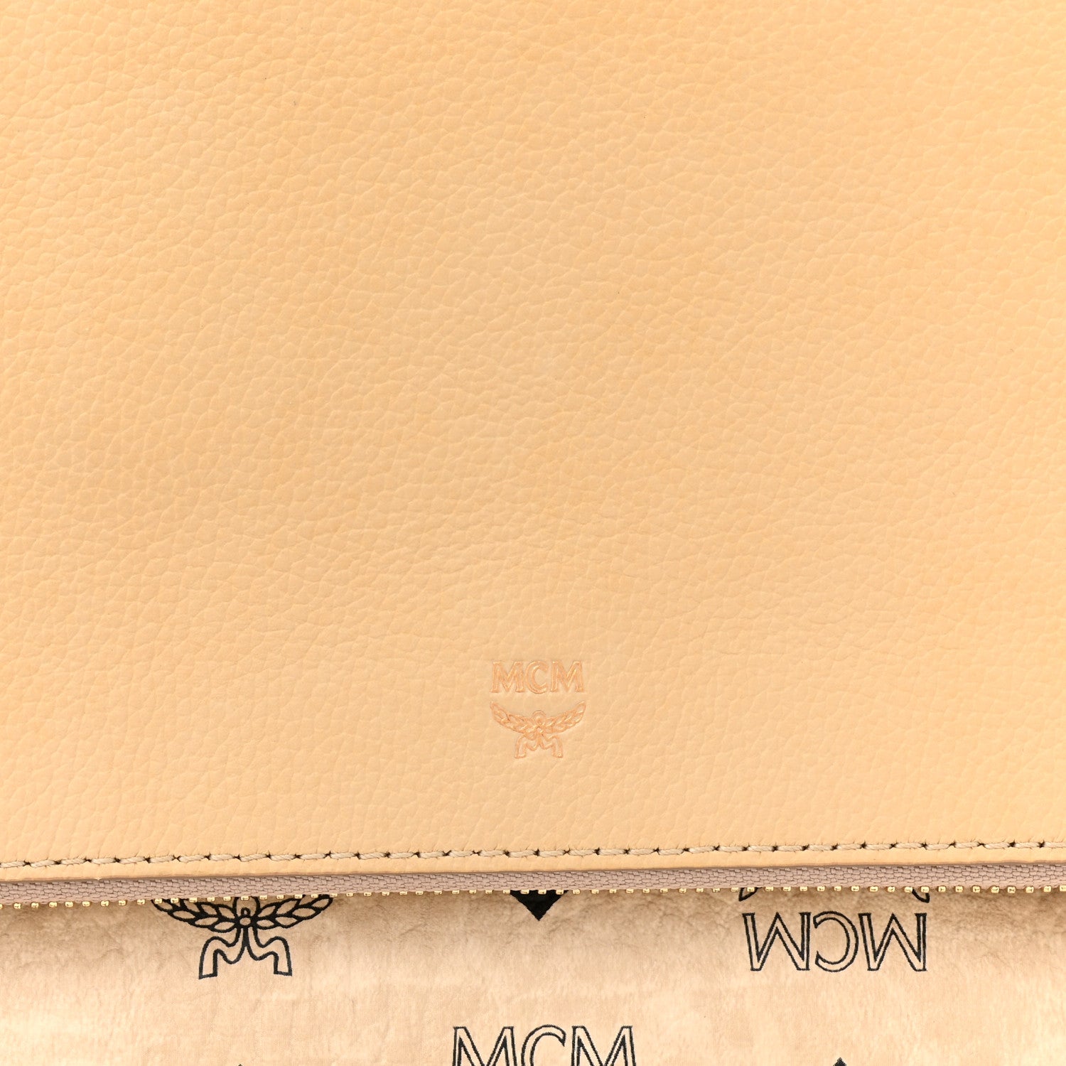 MCM Visetos Corina Foldover Crossbody Bag Latte Beige 8 of 11