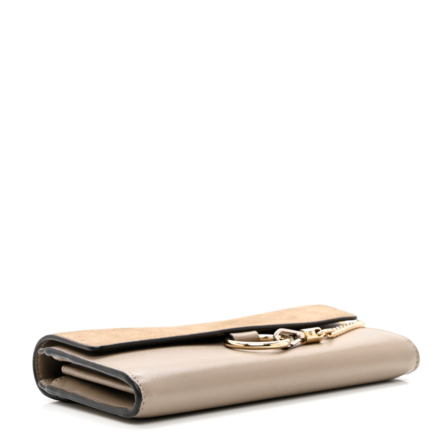 Suede Calfskin Faye Wallet Motty Grey