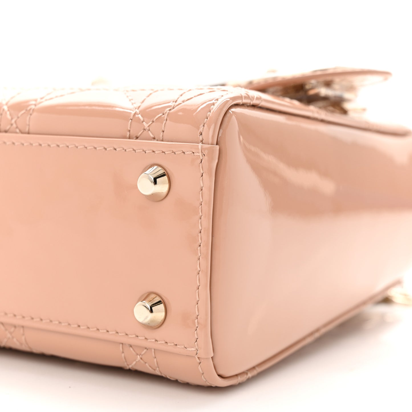 Patent Cannage Mini Lady Dior Light Pink