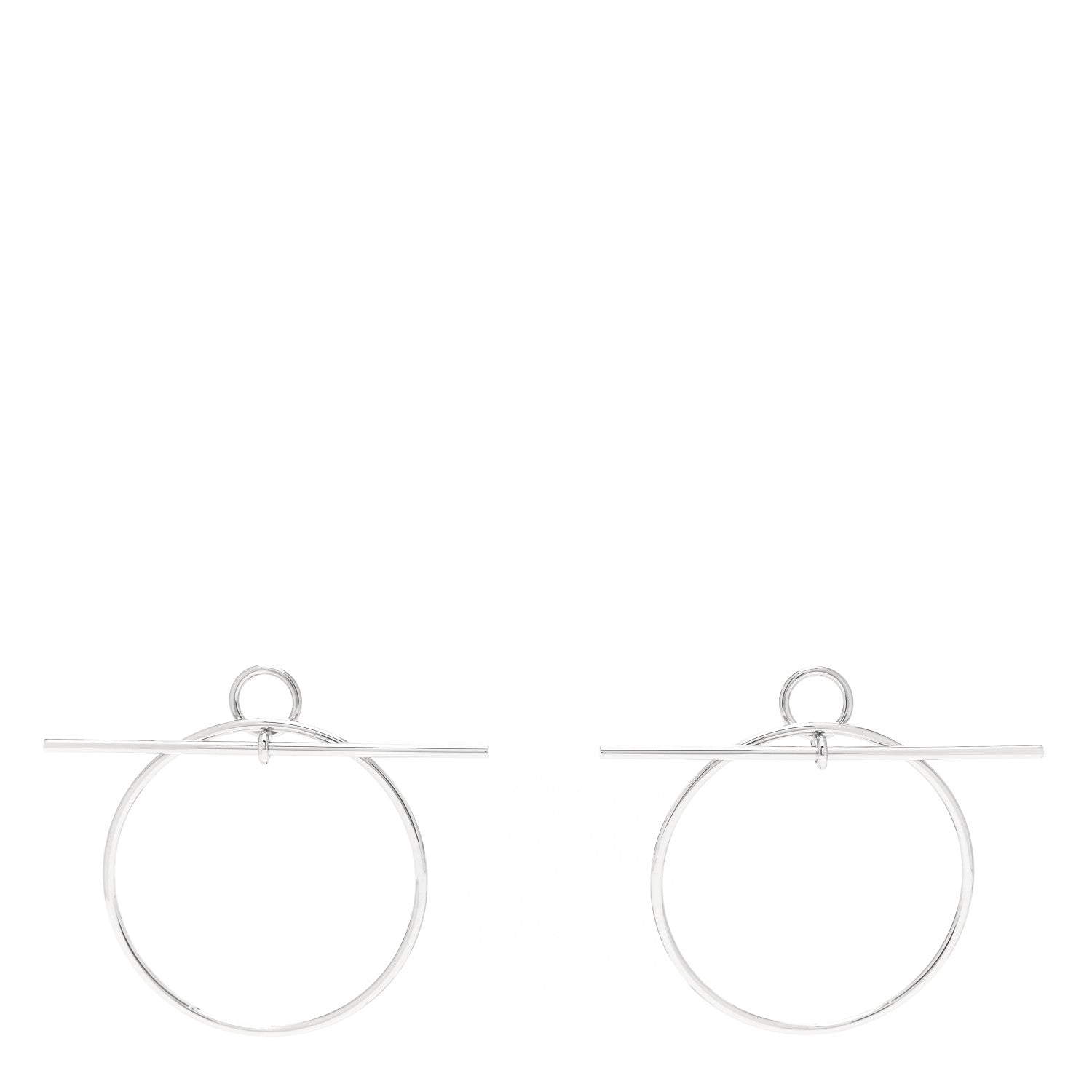 Hermes Sterling Silver MM Loop Earrings 1 of 5