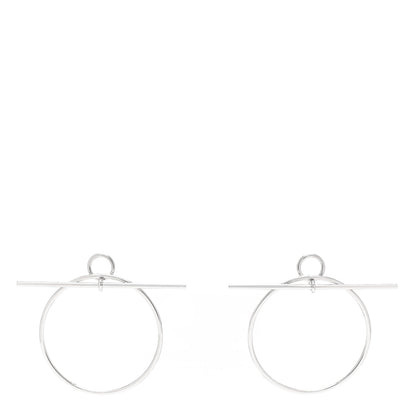 Hermes Sterling Silver MM Loop Earrings 1 of 5