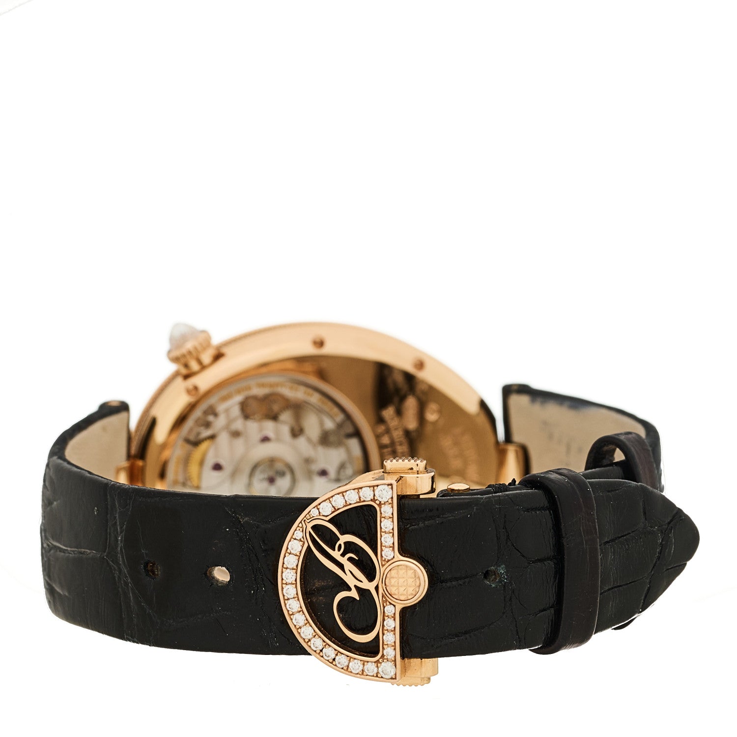Breguet 18K Yellow Gold Alligator Diamond Bezel Mother of Pearl 28.5mm Reine de Naples Automatic Watch 8918BA/58/964/D00D3L 4 of 6