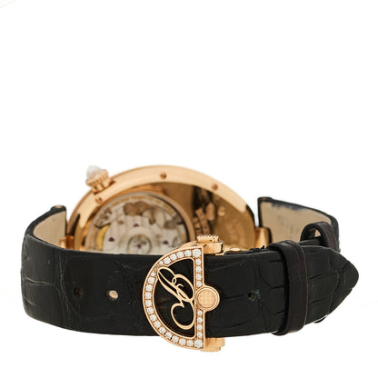 Breguet 18K Yellow Gold Alligator Diamond Bezel Mother of Pearl 28.5mm Reine de Naples Automatic Watch 8918BA/58/964/D00D3L 4 of 6
