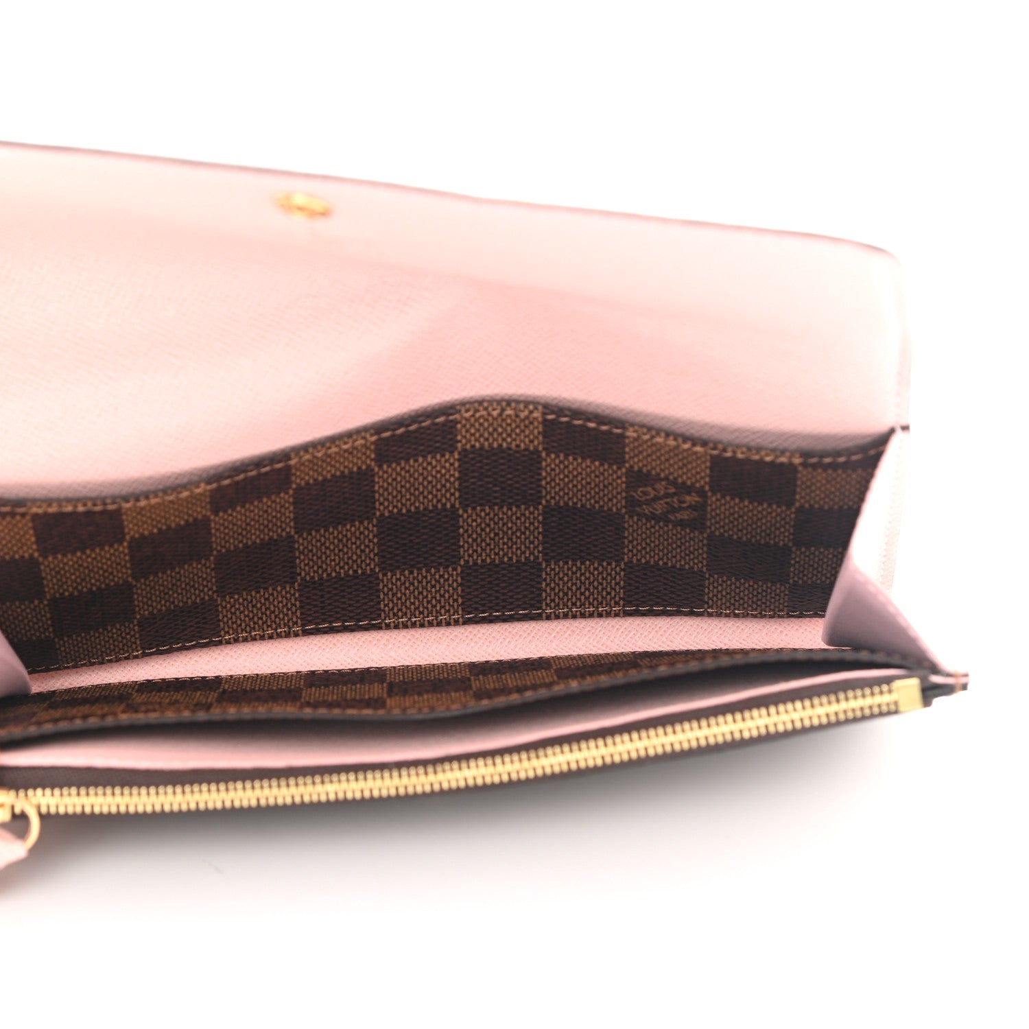 Louis Vuitton Damier Ebene Emilie Wallet Rose Ballerine 4 of 6