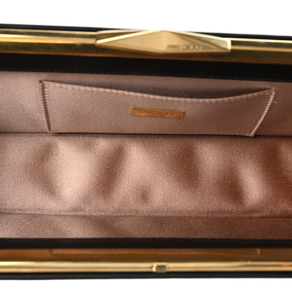 Jimmy Choo Box Calfskin Diamond Cocktail Clutch Black 5 of 9